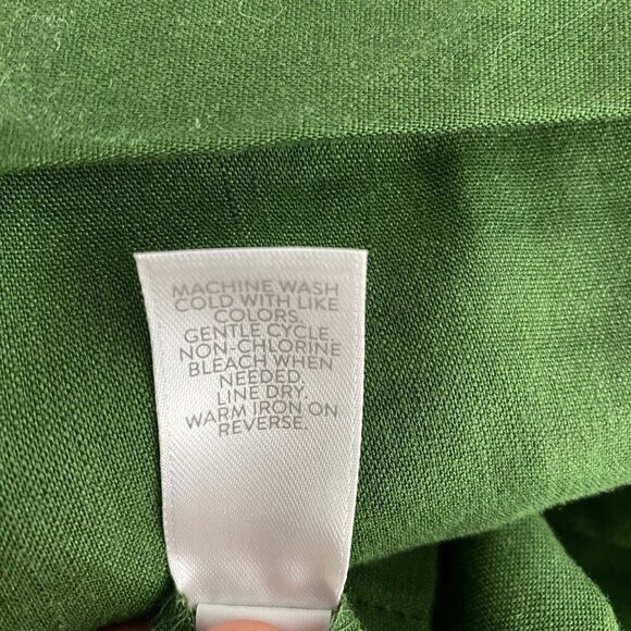 J. Jill Linen Blend Stretch Pull On Cropped Pants Womens Large Green PT-2052 - Picture 7 of 7
